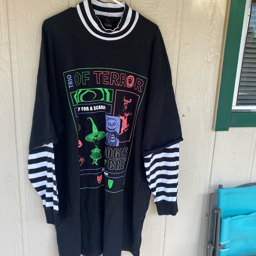 RARE Disney Nightmare Christmas Nightgown Loungewear Trio of Terror Black 3X